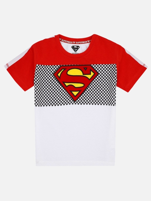 

Kids Ville Boys Red & White Superman Printed T-shirt
