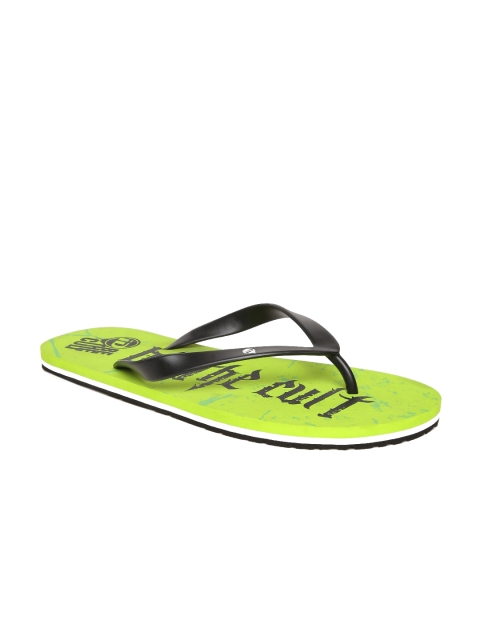 

ID Men Black & Lime Green Printed Flip-Flops
