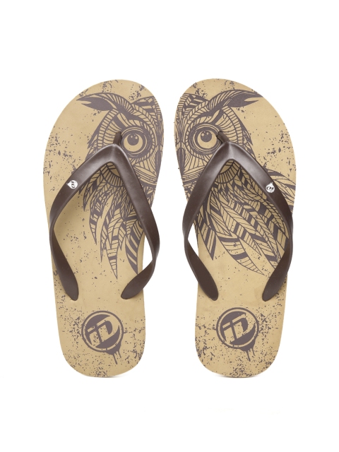 

ID Men Brown & Beige Printed Flip-Flops