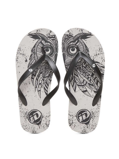 

ID Men Black & Grey Printed Flip-Flops