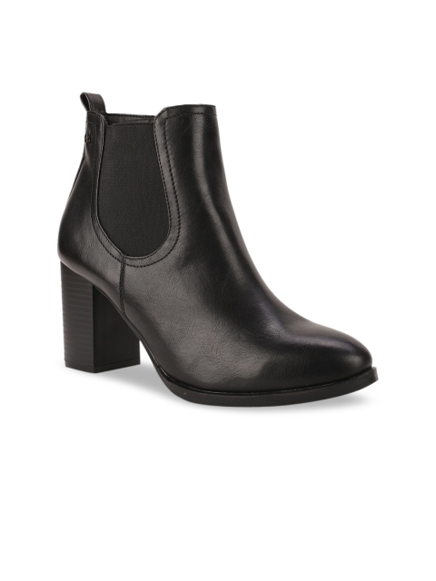 

Bata Black Mid-Top Block Heeled Boots