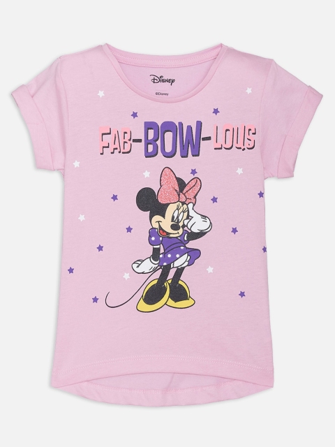 

Kids Ville Mickey & Friends Featured Girls Purple Printed Pure Cotton T-shirt