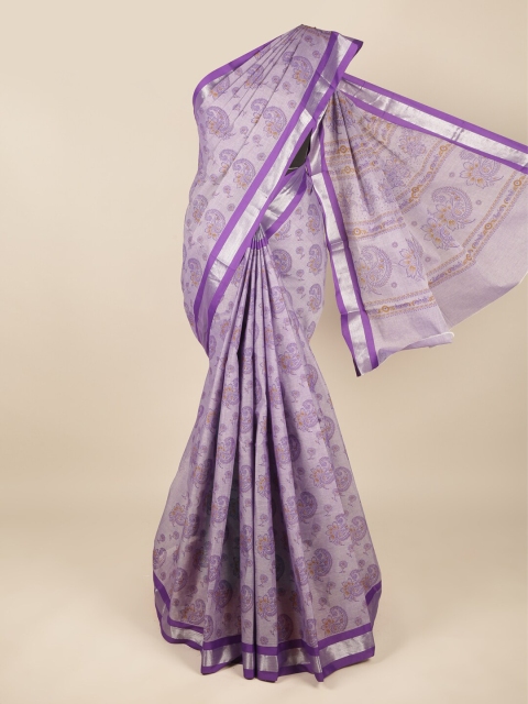 

Pothys Women Violet Printed Pure Cotton Saree