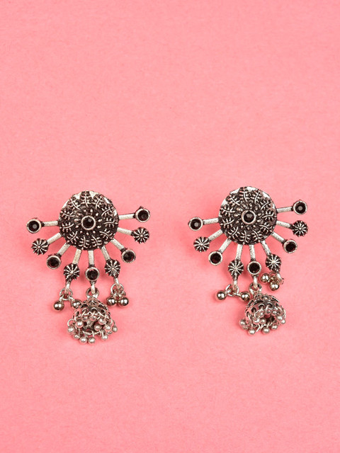

Indi INSIDE Silver-Toned Contemporary Studs Earrings
