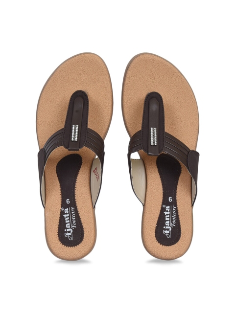 

Ajanta Women Brown T-Strap Flats