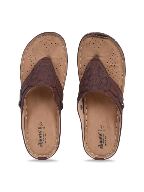 

Ajanta Women Brown & Black Comfort Sandals