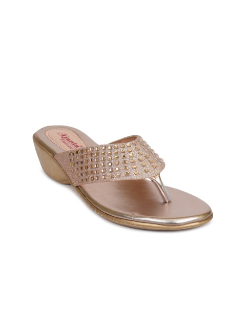 

Ajanta Women Gold-Toned Printed Slip-On Sneakers