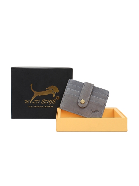 

WILD EDGE Men Grey Leather Card Holder