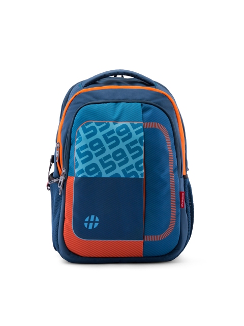 

Harissons Unisex Blue & Orange Printed Backpack