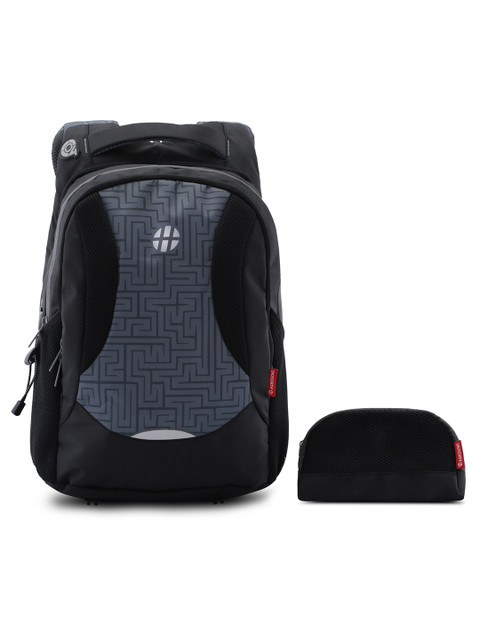 

Harissons Unisex Black & Grey Printed Backpack