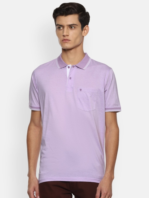 

Louis Philippe Men Purple Polo Collar Pure Cotton T-shirt