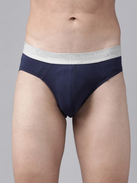 

Roadster Men Navy Blue Solid Basic Mid-Rise Basic Briefs