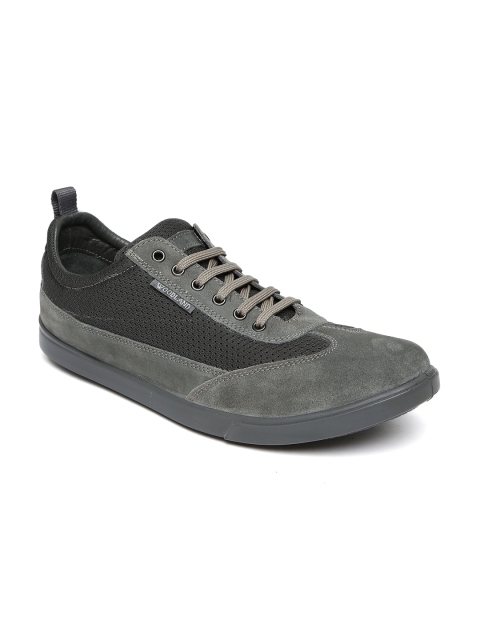 

Woodland Men Grey Leather Sneakers