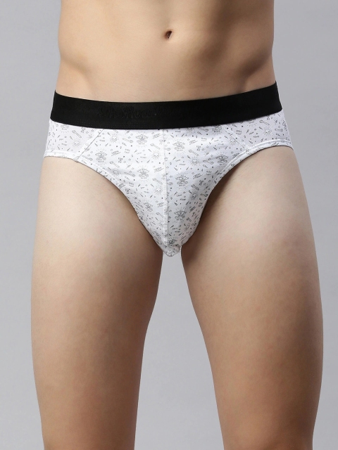 

Roadster Men White & Black Printed Basic Briefs
