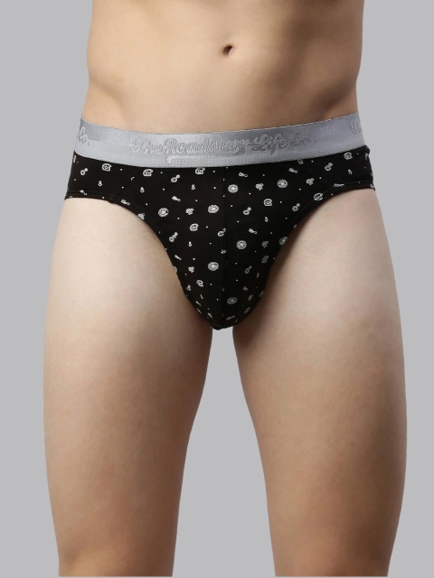 

Roadster Men Black & Grey Printed Basic Briefs