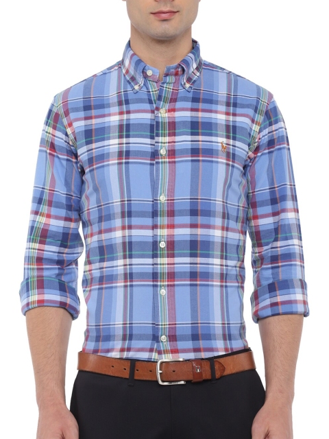 

Polo Ralph Lauren Men Blue Tartan Checks Checked Casual Shirt