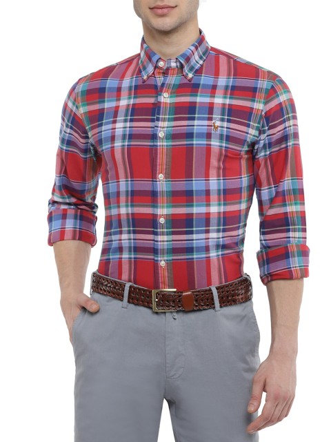 

Polo Ralph Lauren Men Red Tartan Checks Checked Casual Shirt