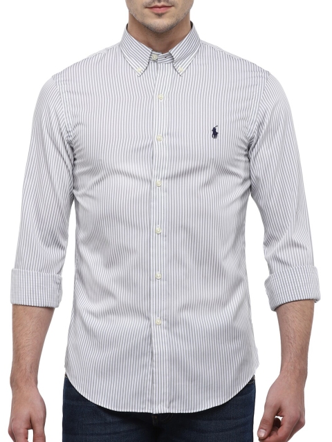 

Polo Ralph Lauren Men Grey Bengal Stripes Striped Casual Shirt