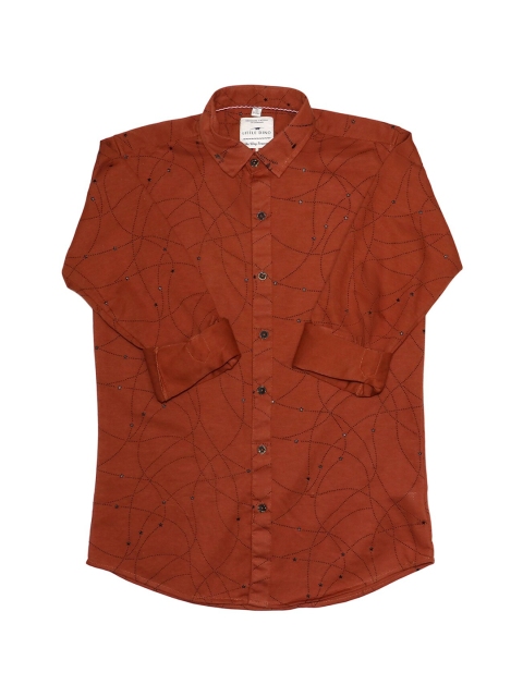 

LITTLE DINO Boys Maroon Classic Slim Fit Casual Shirt