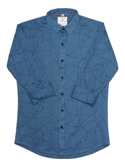 

LITTLE DINO Boys Blue Classic Slim Fit Casual Shirt