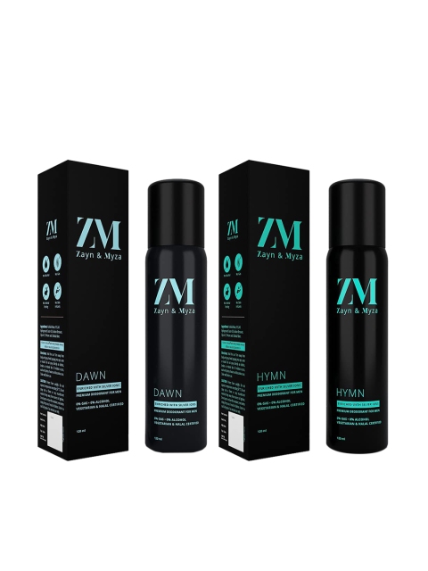 

ZM Zayn & Myza Set Of 2 Dawn & Hymn Body Spray 240ml, Black