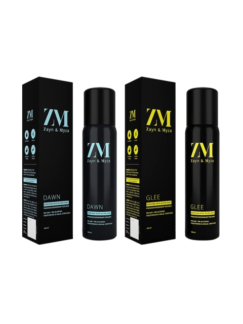 

ZM Zayn & Myza Set of 2 Dawn And Glee No Alcohol Body Spray 240ml, Transparent