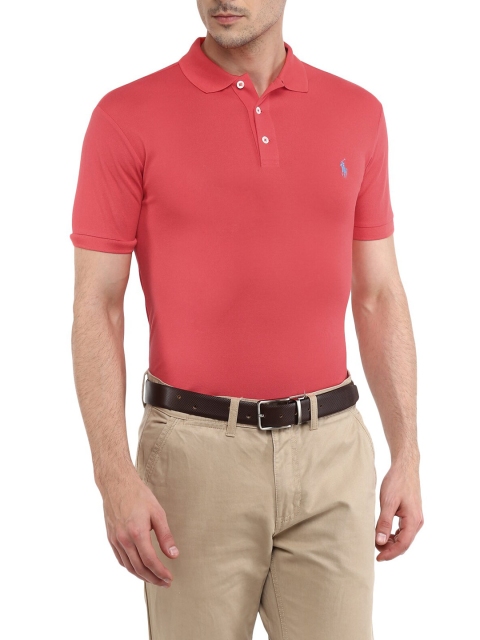

Polo Ralph Lauren Men Red Polo Collar Pure Cotton T-shirt