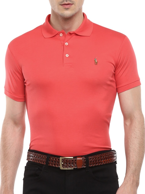 

Polo Ralph Lauren Men Peach-Coloured Polo Collar T-shirt