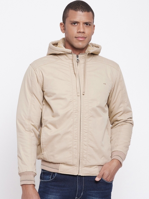 

Okane Men Cream-Coloured Lightweight Bomber Jacket
