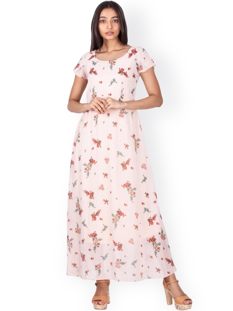 

Zink London Women Pink Floral Print Maxi Dress