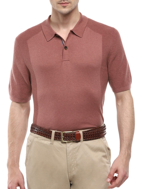 

Ted Baker Men Pink Polo Collar Pure Cotton T-shirt
