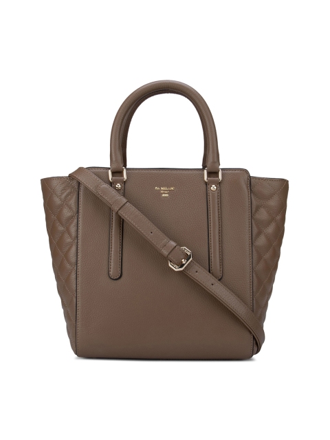 

Da Milano Brown Textured Leather Structured Handheld Bag