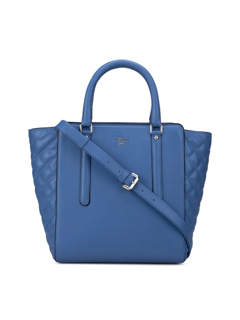 

Da Milano Blue Leather Swagger Quilted Handheld Bag