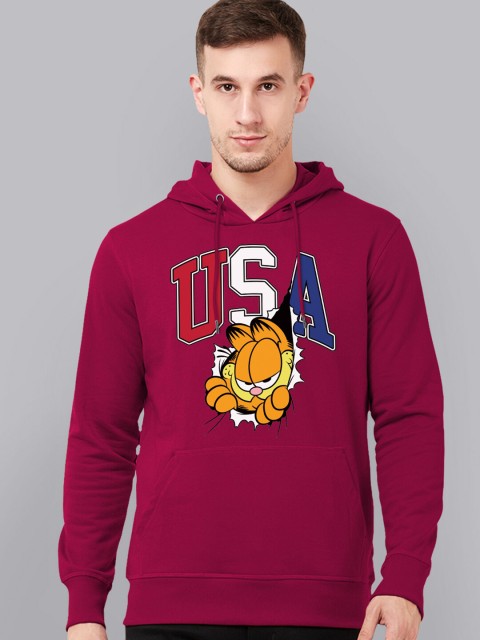 

Free Authority Men Maroon Garfield Printed Hooded Cotton Blend Sweatshirt