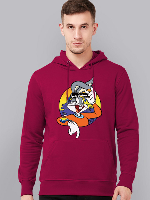 

Free Authority Men Red Looney Tunes Printed Hooded Sweatshirt