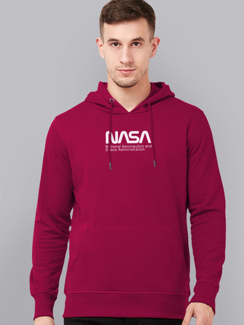

Free Authority Nasa Men Red Printed Hooded Sweatshirt