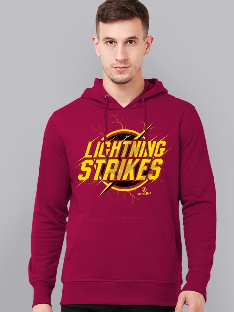 

Free Authority Men Maroon Flash Printed Hooded Sweatshirt
