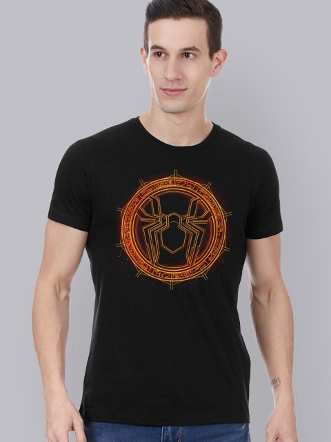 

Free Authority Men Black & Orange Spider-Man Printed T-shirt