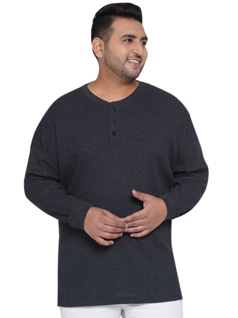 

Santonio Men Grey Henley Neck T-shirt