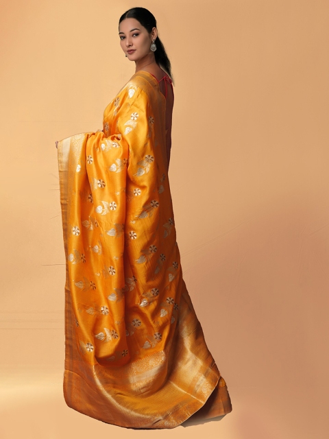 

Unnati Silks Yellow Zari Silk Cotton Banarasi Saree