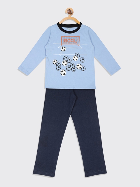 

Kanvin Boys Blue Printed Night suit