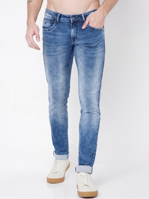 

Rex Straut Jeans Men Blue Slim Fit Heavy Fade Stretchable Jeans