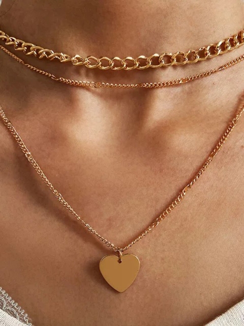 

Vembley Gold-Plated Layered Heart Necklace