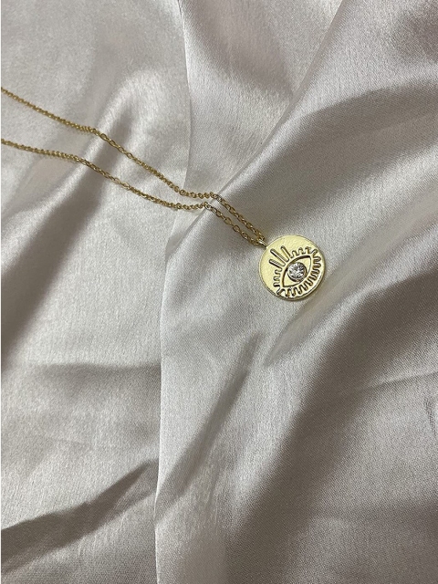 

Vembley Gold-Plated & White Evil Eye Chain