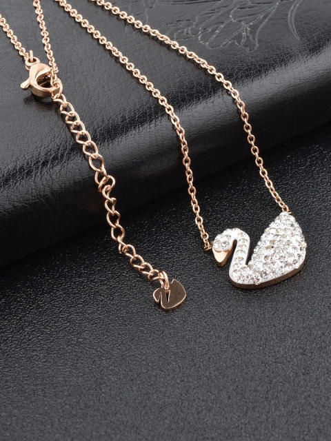 

Vembley Gold-Plated & White Rhinestone Swan Pendant Necklace