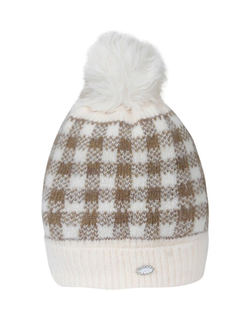 

LOOM LEGACY Women Cream-Coloured & Brown Beanie