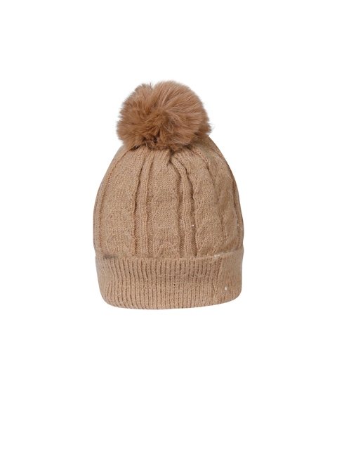 

LOOM LEGACY Women Gold-Toned Acrylic Wool Beanie