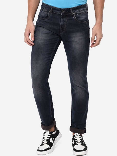 

JADE BLUE Men Black Slim Fit Mildly Distressed Heavy Fade Stretchable Jeans