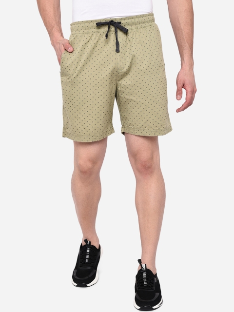

JADE BLUE Men Beige Printed Pure Cotton Shorts