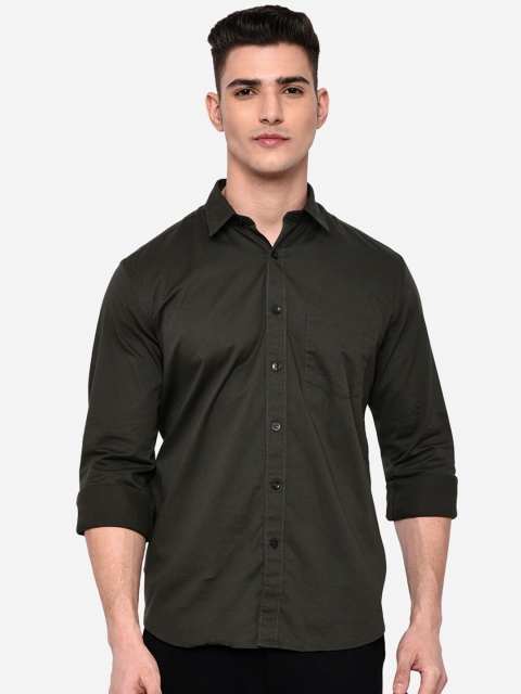 

JADE BLUE Men Green Slim Fit Casual Shirt